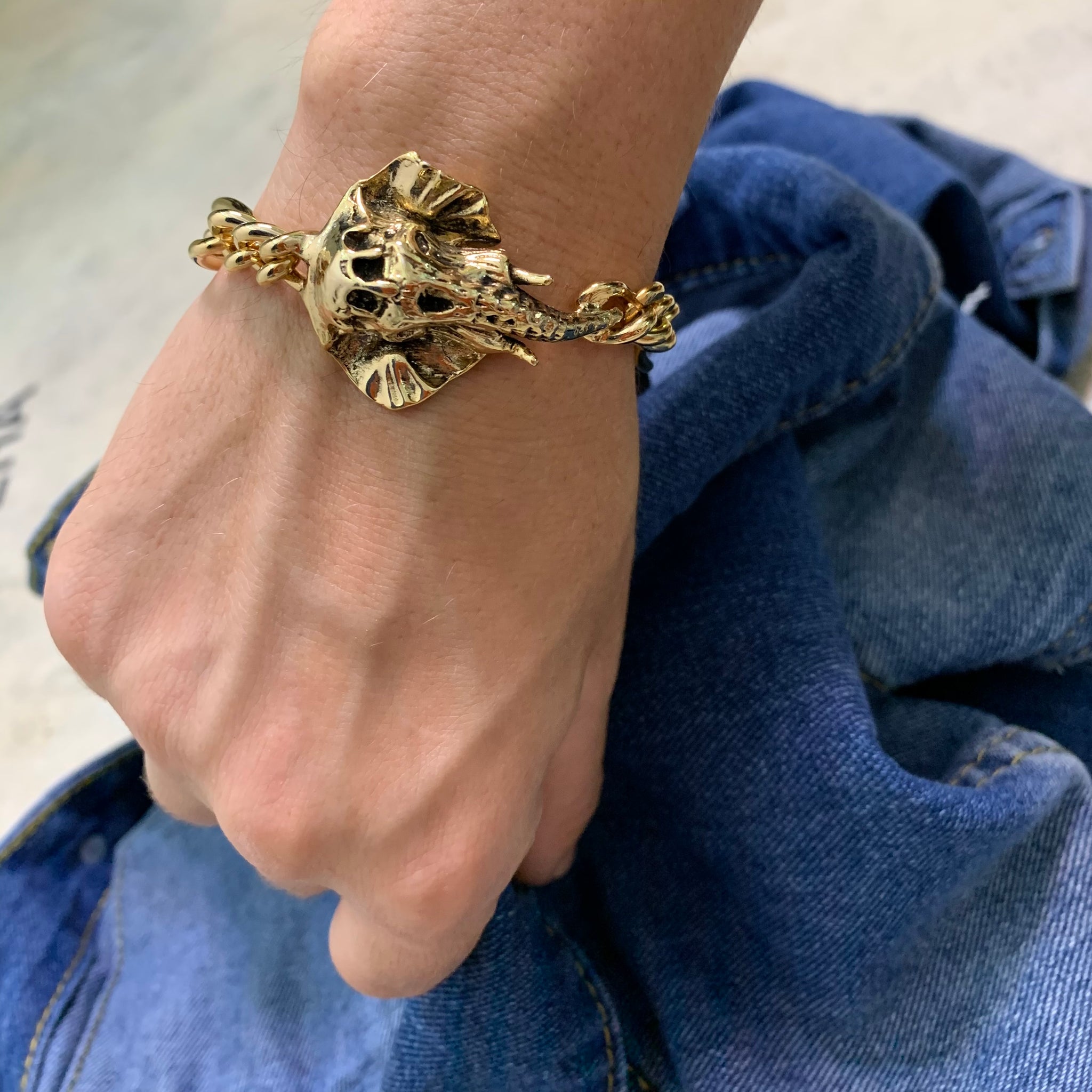 Gold Lion Head Bracelet | Tiger-Universe